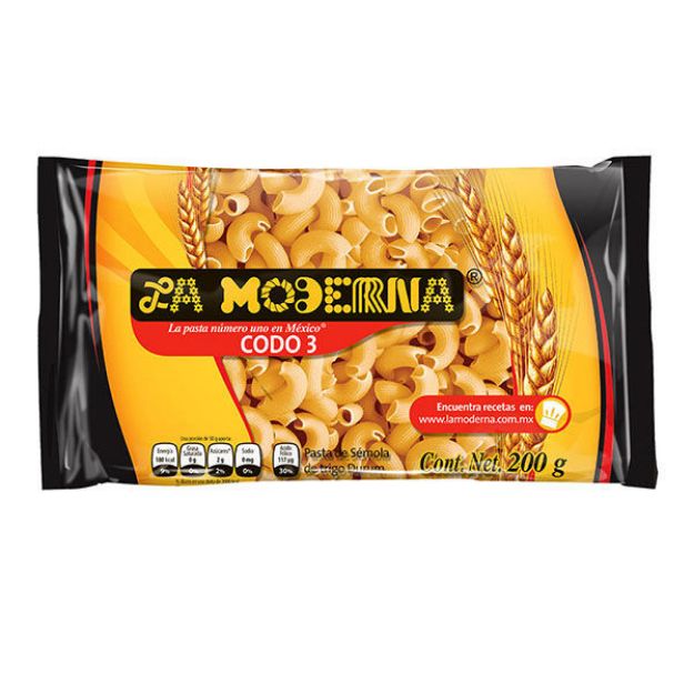 Pasta codo  3 200g La moderna