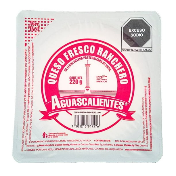 Queso fresco 220g Aguascalientes