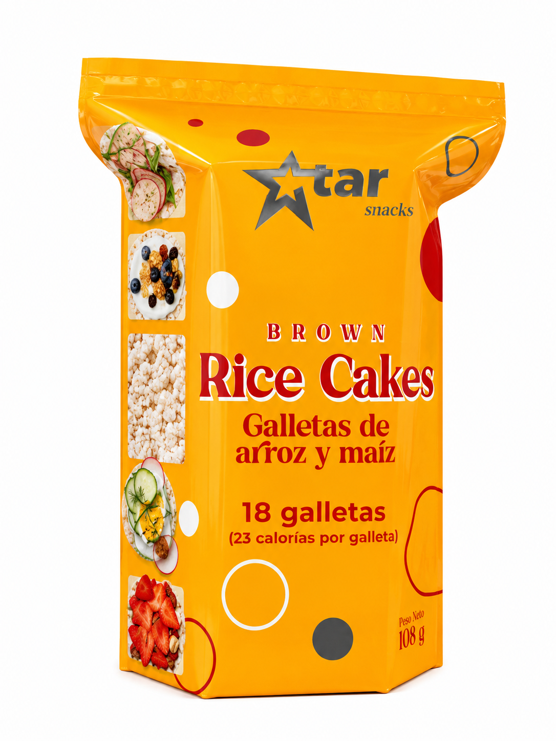 Galletas de Arroz y Maíz 18 pz Brown