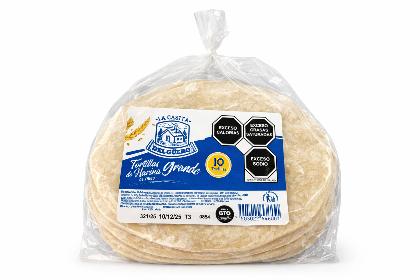 Tortilla harina grande 10pza El guero