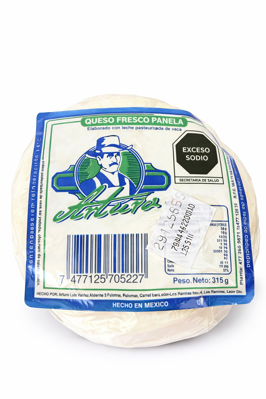 Queso panela 315g Arturo