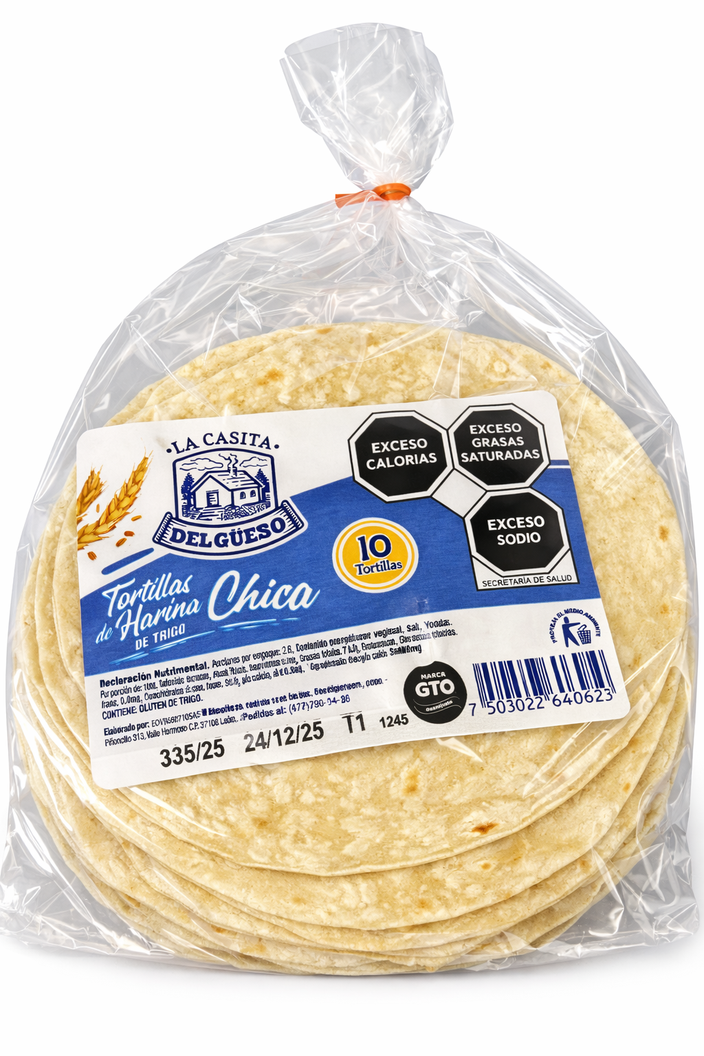 Tortilla harina chica 10pza El güero